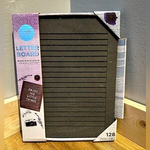 Core letter board with letters